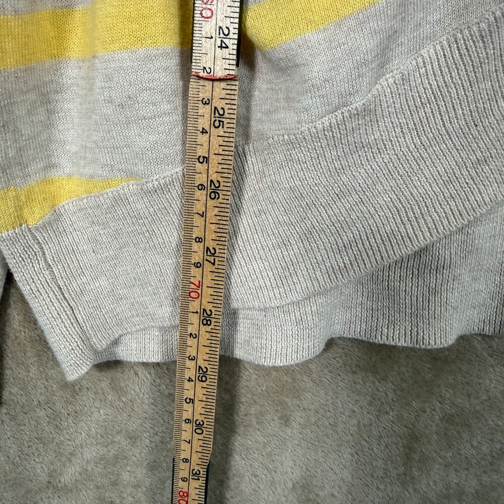 Caslon XL Yellow Stripe Cardigan Pima Cotton Lightweight V Neck - Picture 8 of 8